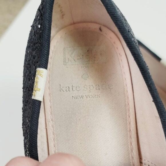Keds X Kate Spade New York Glitter Sneakers in Black, sz 9 - Picture 9 of 15
